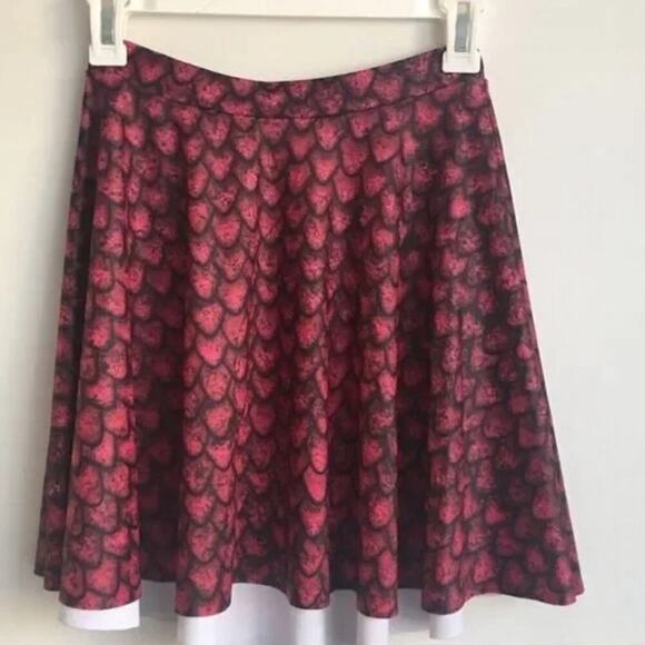 Blackmilk Red Mini Skater Skirt with Pleats for Casual Night Out - Picture 2 of 2